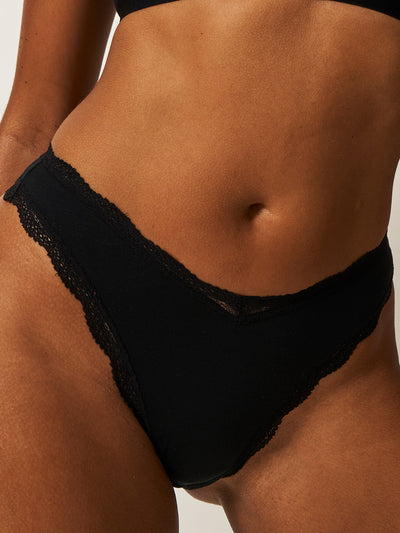 Dipped Tanga Brief - Black Stripe & Stare