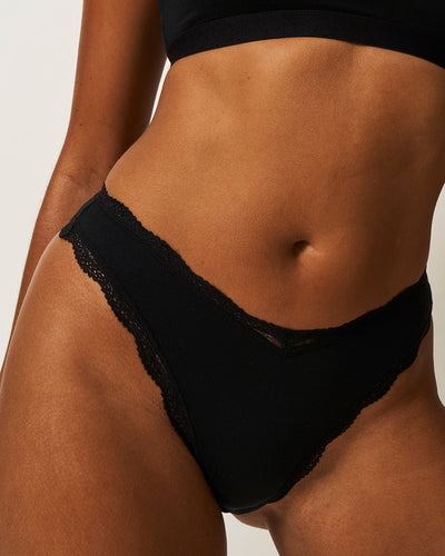 Dipped Tanga Brief - Black Stripe & Stare