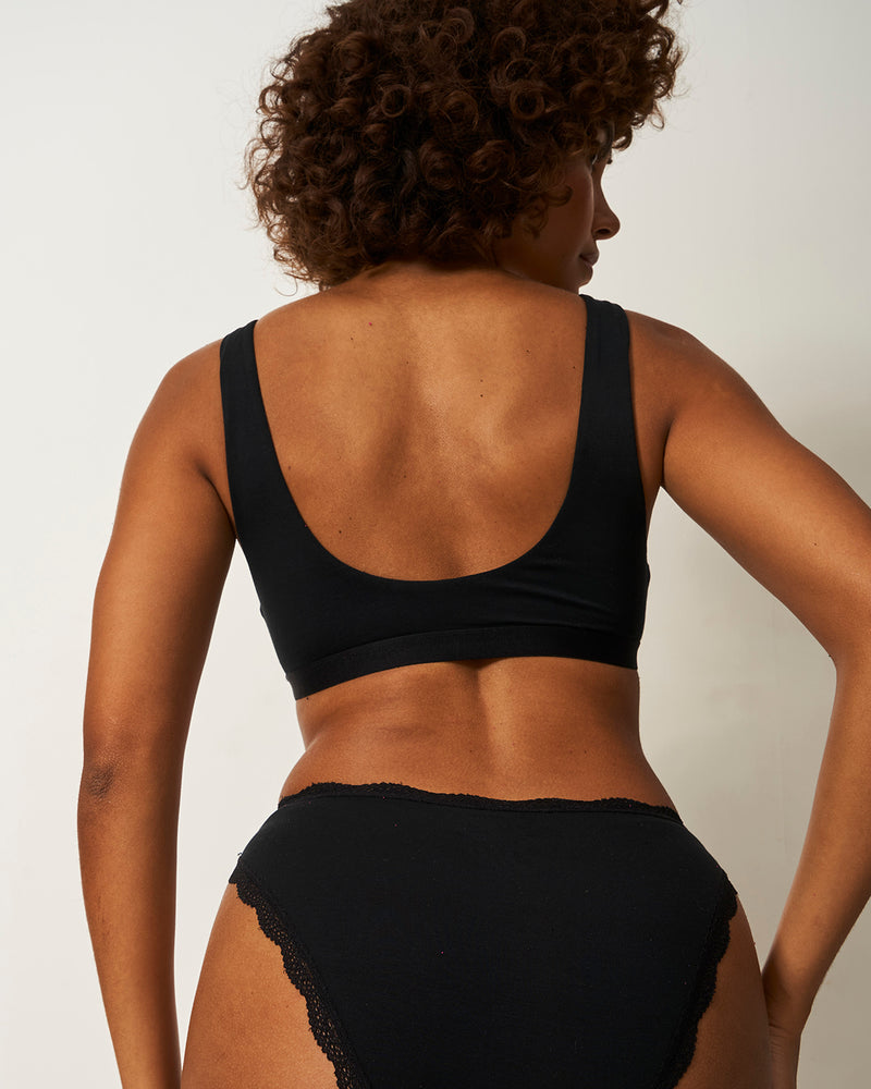Soft Scoop Bra - Black Mintteks