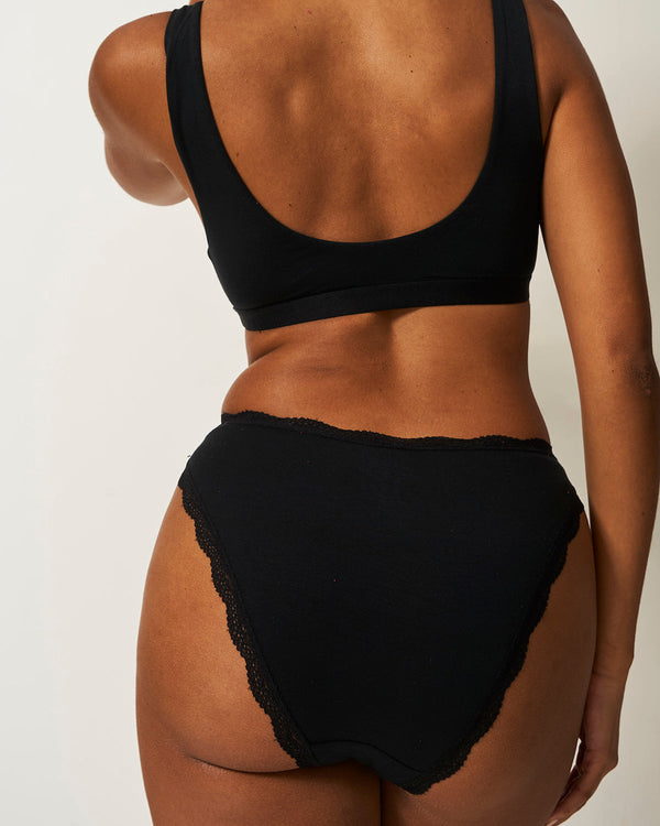 Dipped Tanga Brief - Black Stripe & Stare