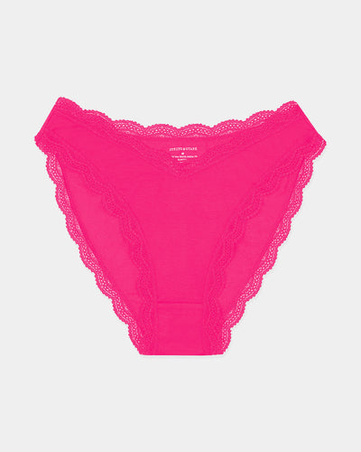 Dipped Tanga Brief - Raspberry Stripe & Stare