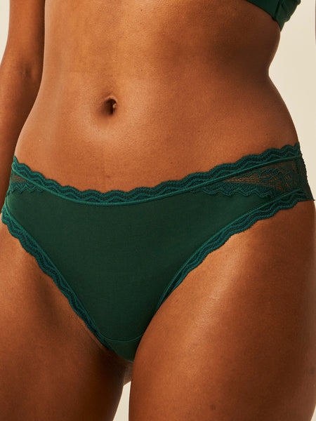 Eco Lace Brazilian Brief - Alpine Green