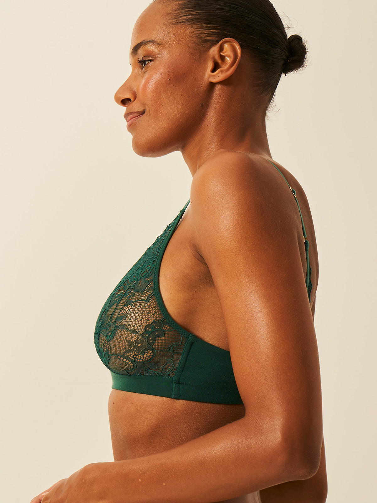 Eco Lace Triangle Bra - Alpine Green