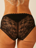 Eco Lace High Rise Brief - Black