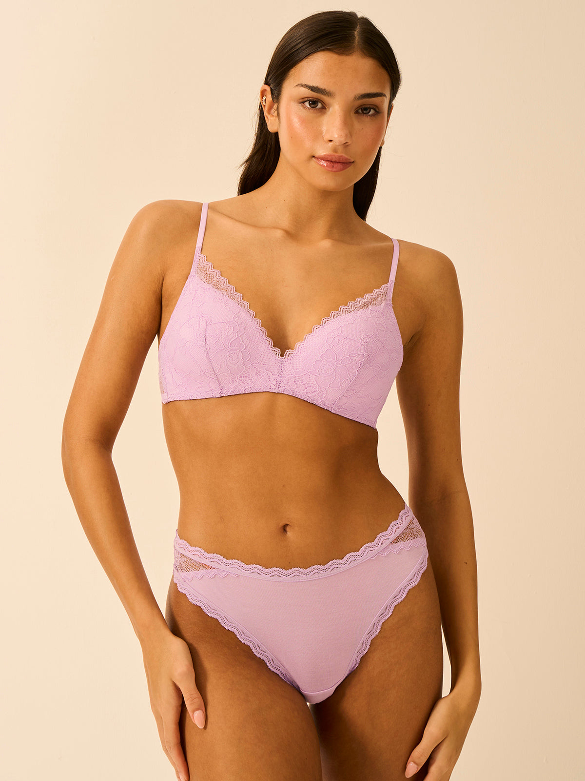 Eco Lace Brazilian Brief - Lavender Haze