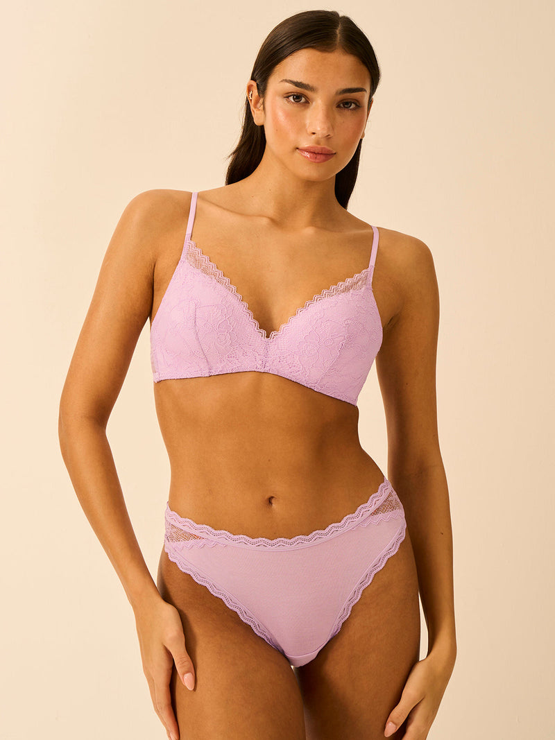 Eco Lace Brazilian Brief - Lavender Haze