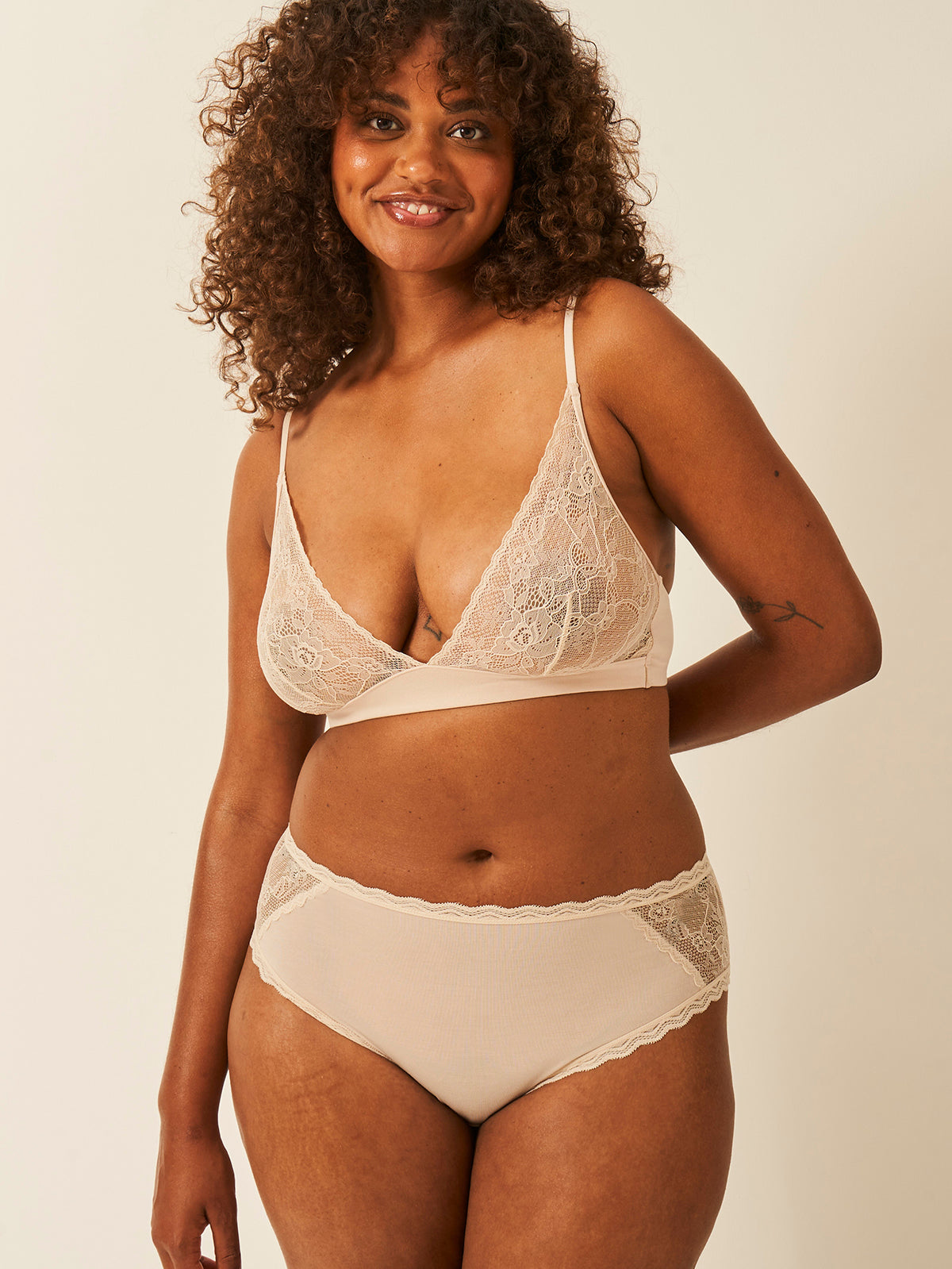 Eco Lace High Rise Brief - Sand Hop Lun Limited