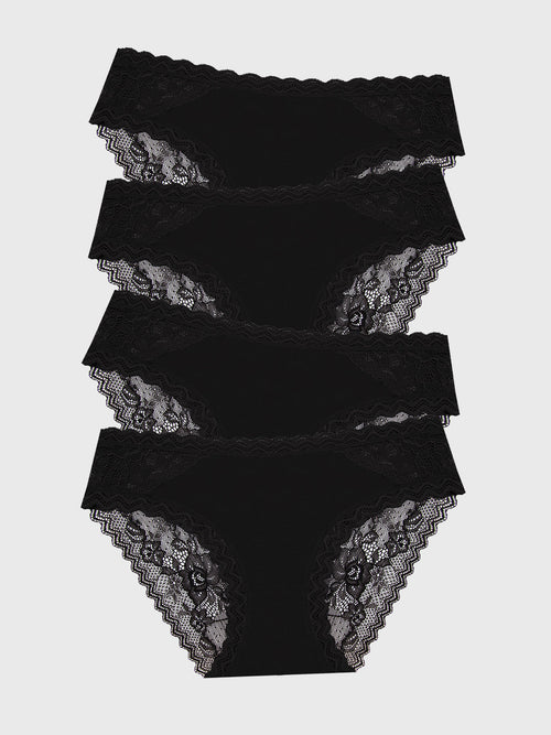 Eco Lace Original Brief Four Pack - Black
