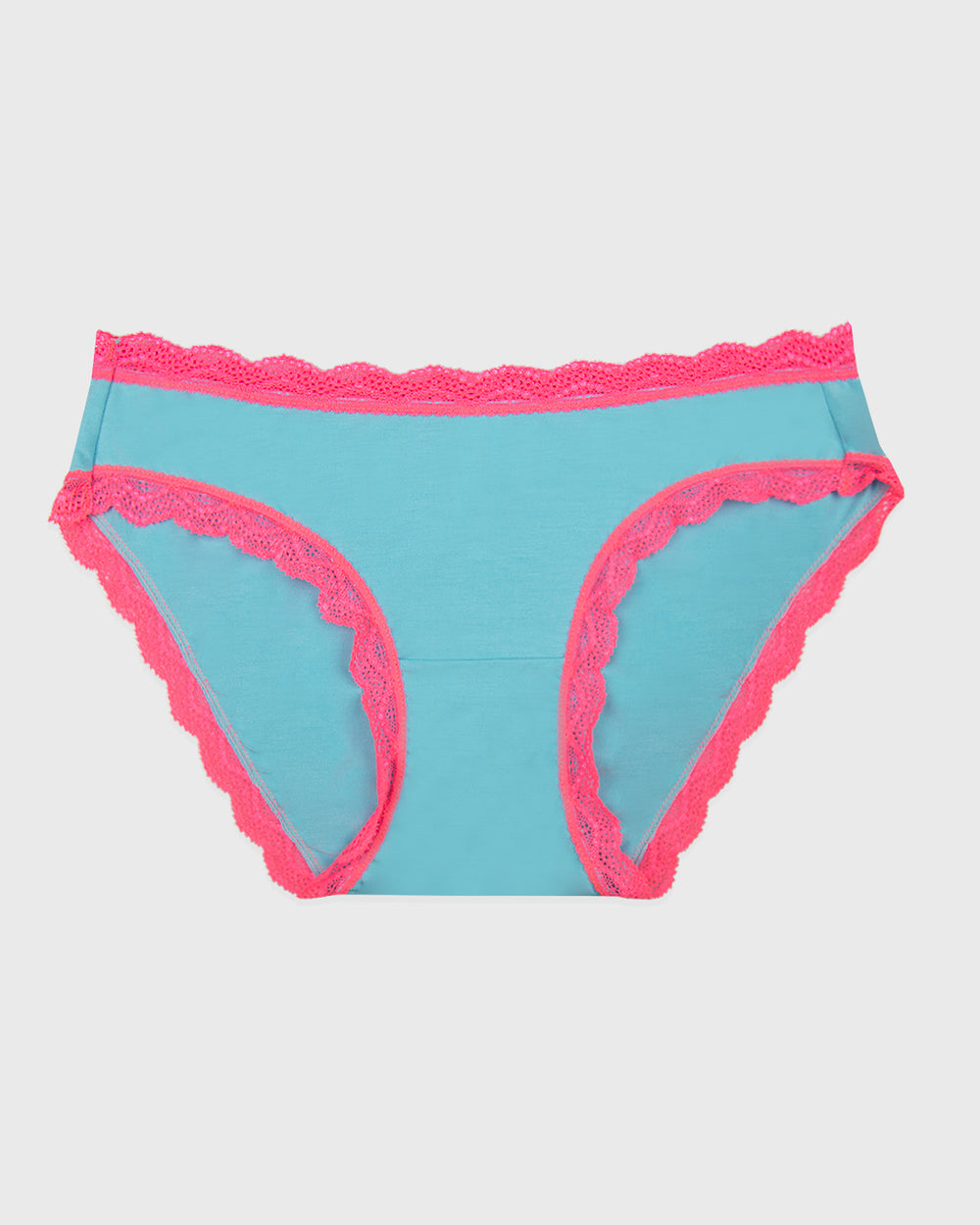 The Original Brief - Electric Neon Turquoise and Pink Stripe & Stare