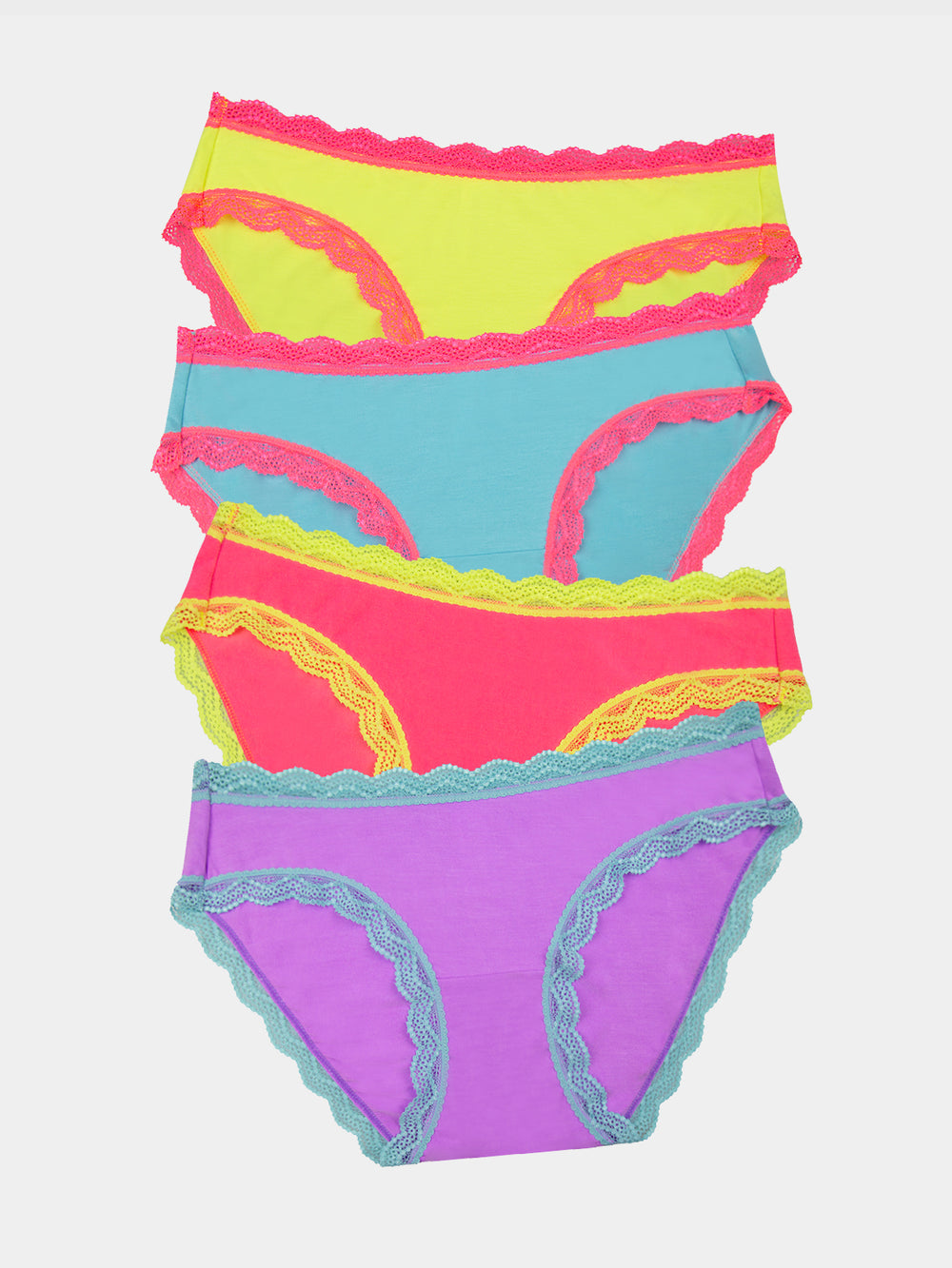 The Original Brief Four Pack - Electric Neon Charming Garment Enterprises Co