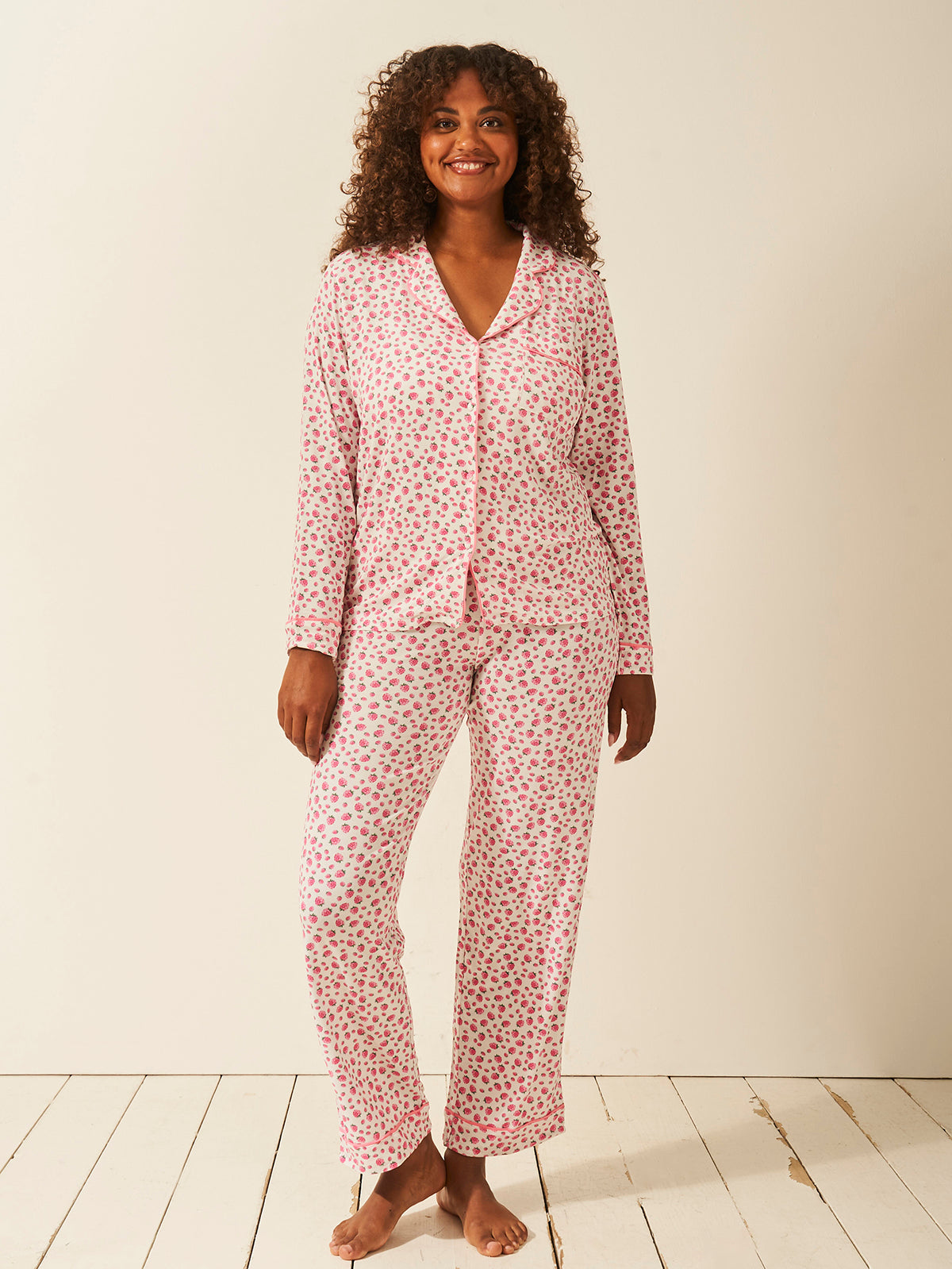 Emily English X S&S Long Pajama Set - Raspberry Charming Garment Enterprises Co