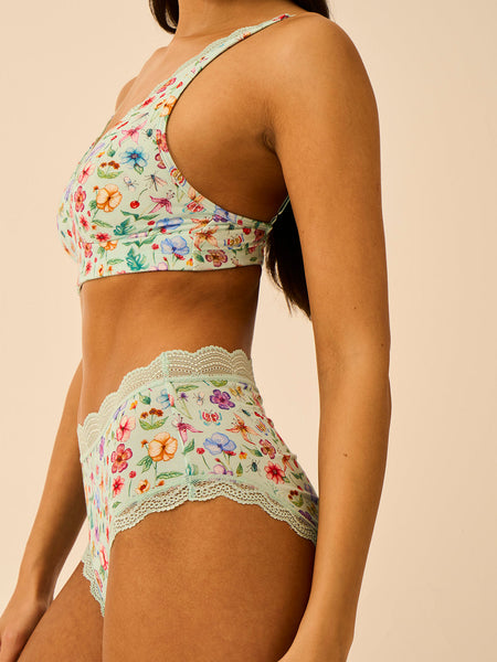 High Rise Brief Four Pack - Ethereal Wildflowers