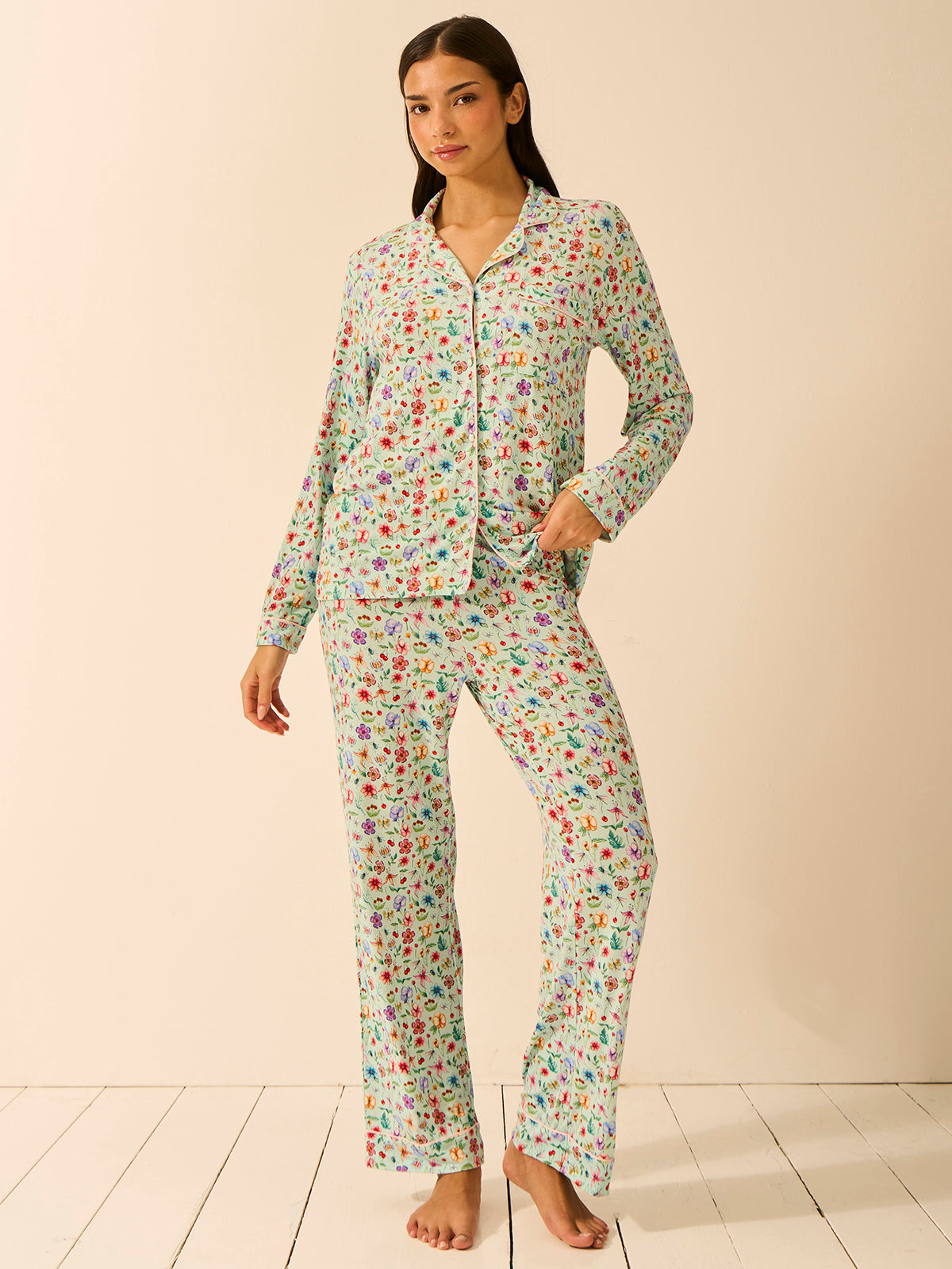 Long Pajama Set - Ethereal Wildflowers