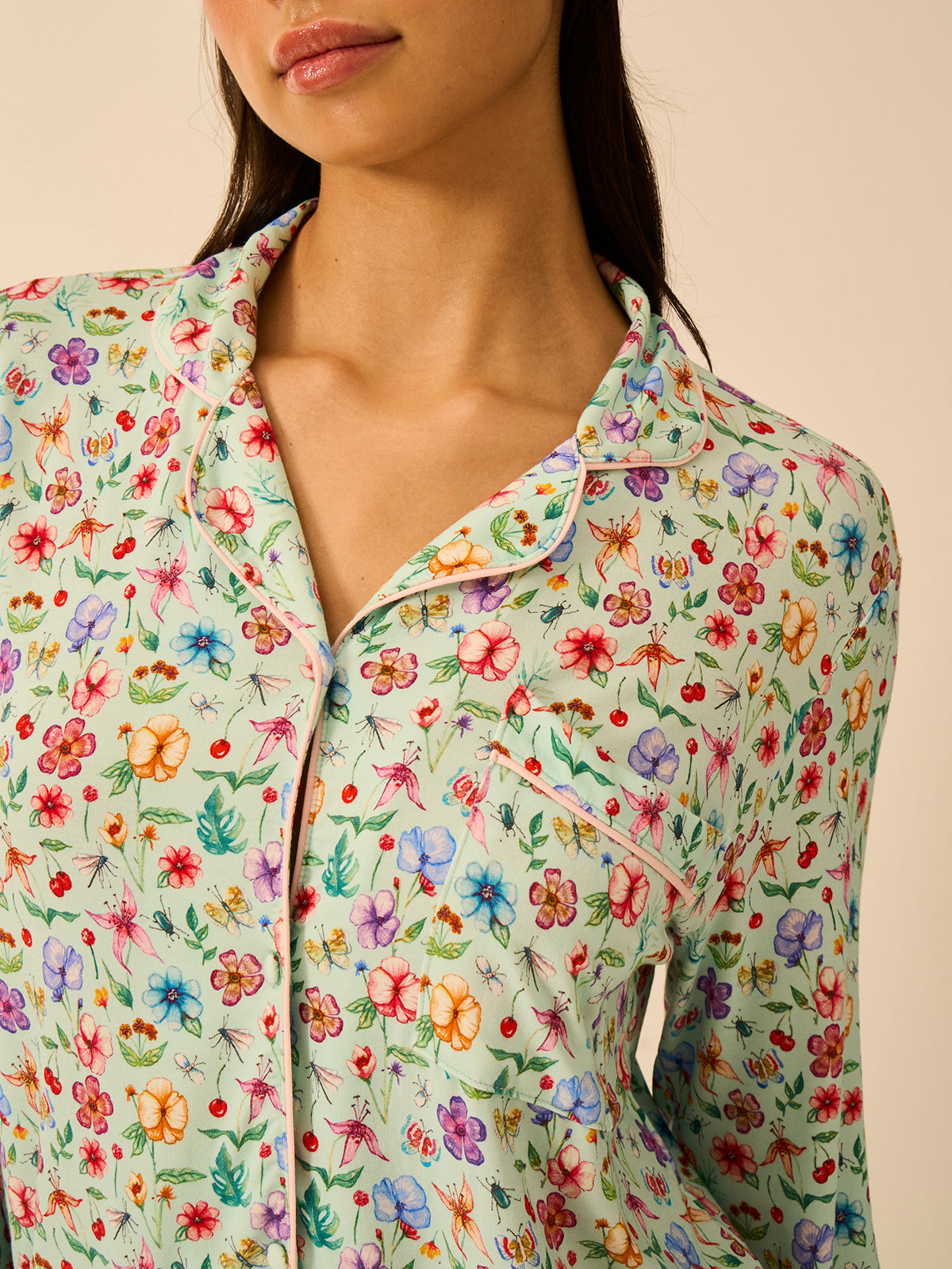 Long Pajama Set - Ethereal Wildflowers