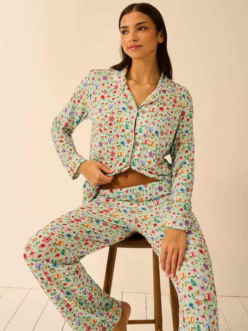 Long Pajama Set - Ethereal Wildflowers