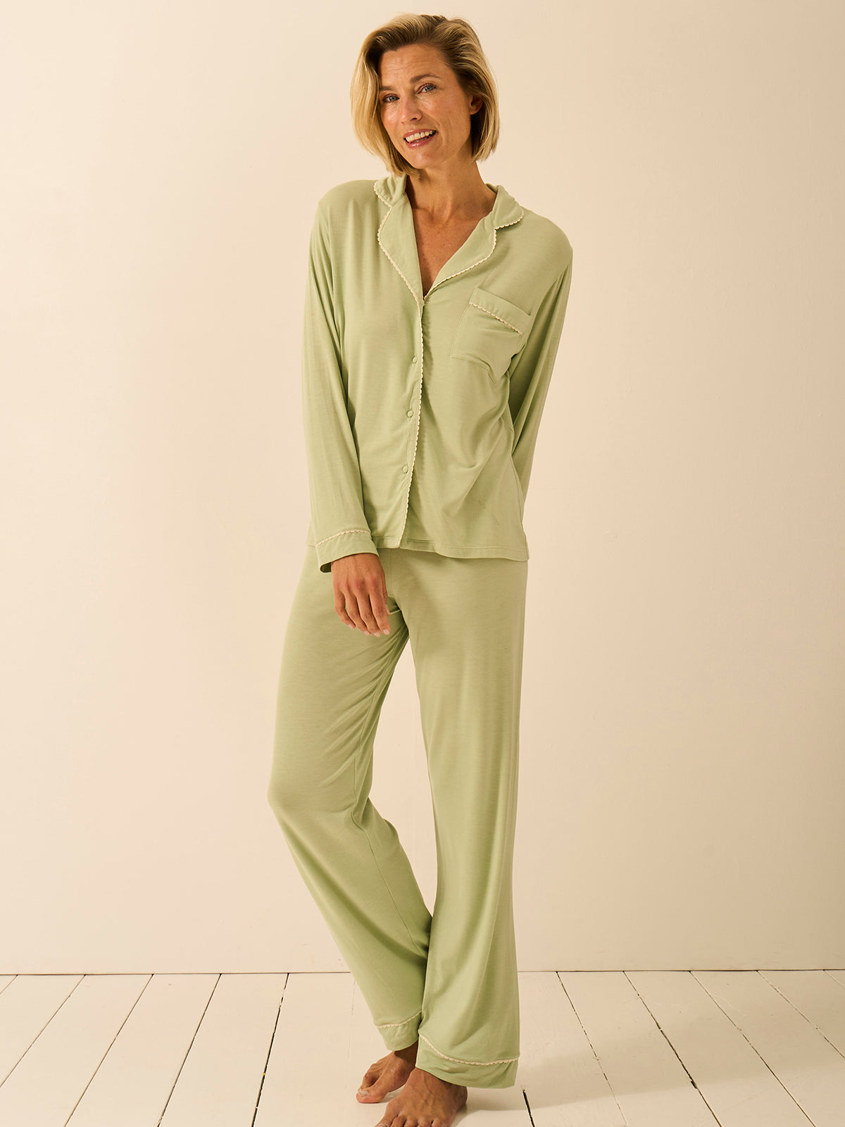 Long Pajama Set - Eucalyptus Pastels