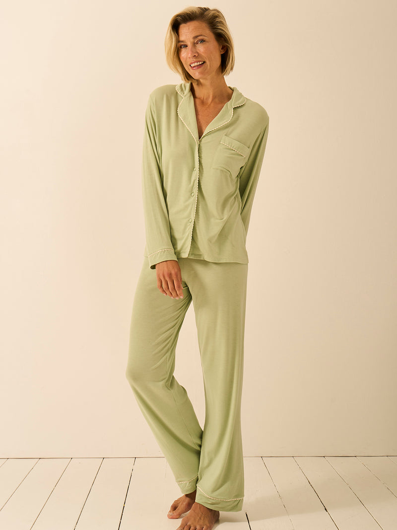 Long Pajama Set - Eucalyptus Pastels