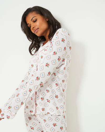 Long Pajama Set - Eveliina Antique Rose Stripe & Stare®