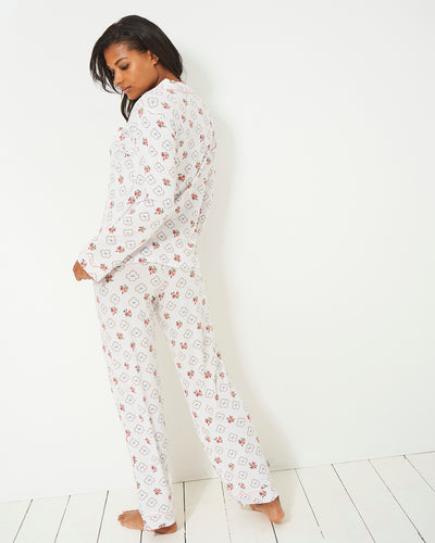 Long Pajama Set - Eveliina Antique Rose Stripe & Stare®
