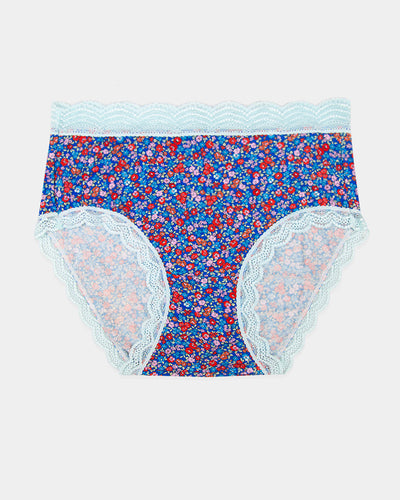 High Rise Brief - Floral Meadow Stripe & Stare