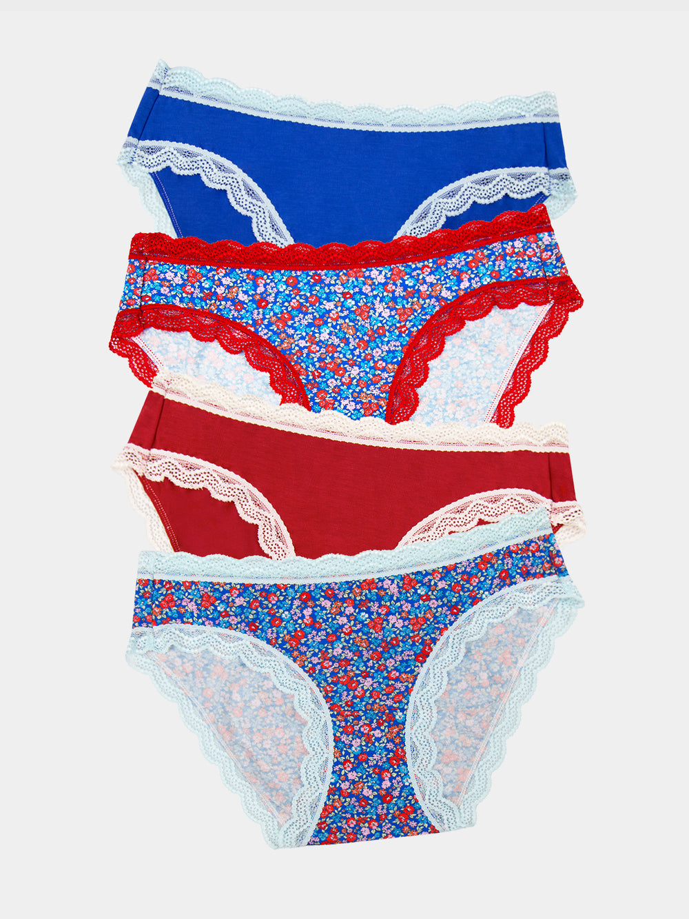 The Original Brief Four Pack - Floral Meadow Stripe & Stare