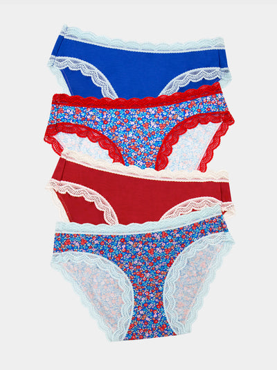 The Original Brief Four Pack - Floral Meadow Stripe & Stare