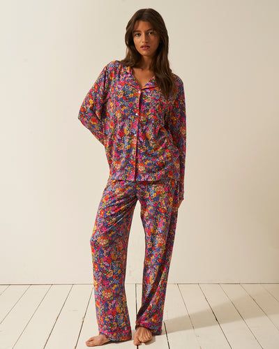 Long Pajama Set - Full Bloom Stripe & Stare