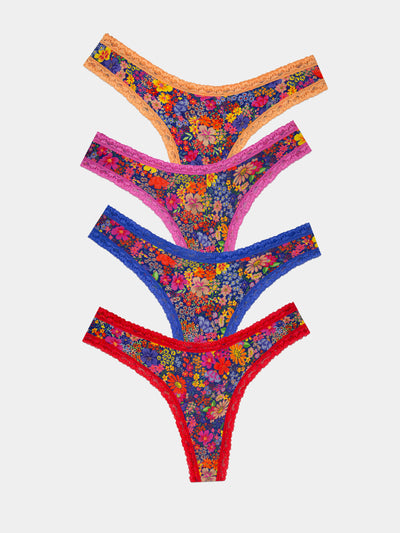 Thong Four Pack - Full Bloom Stripe & Stare