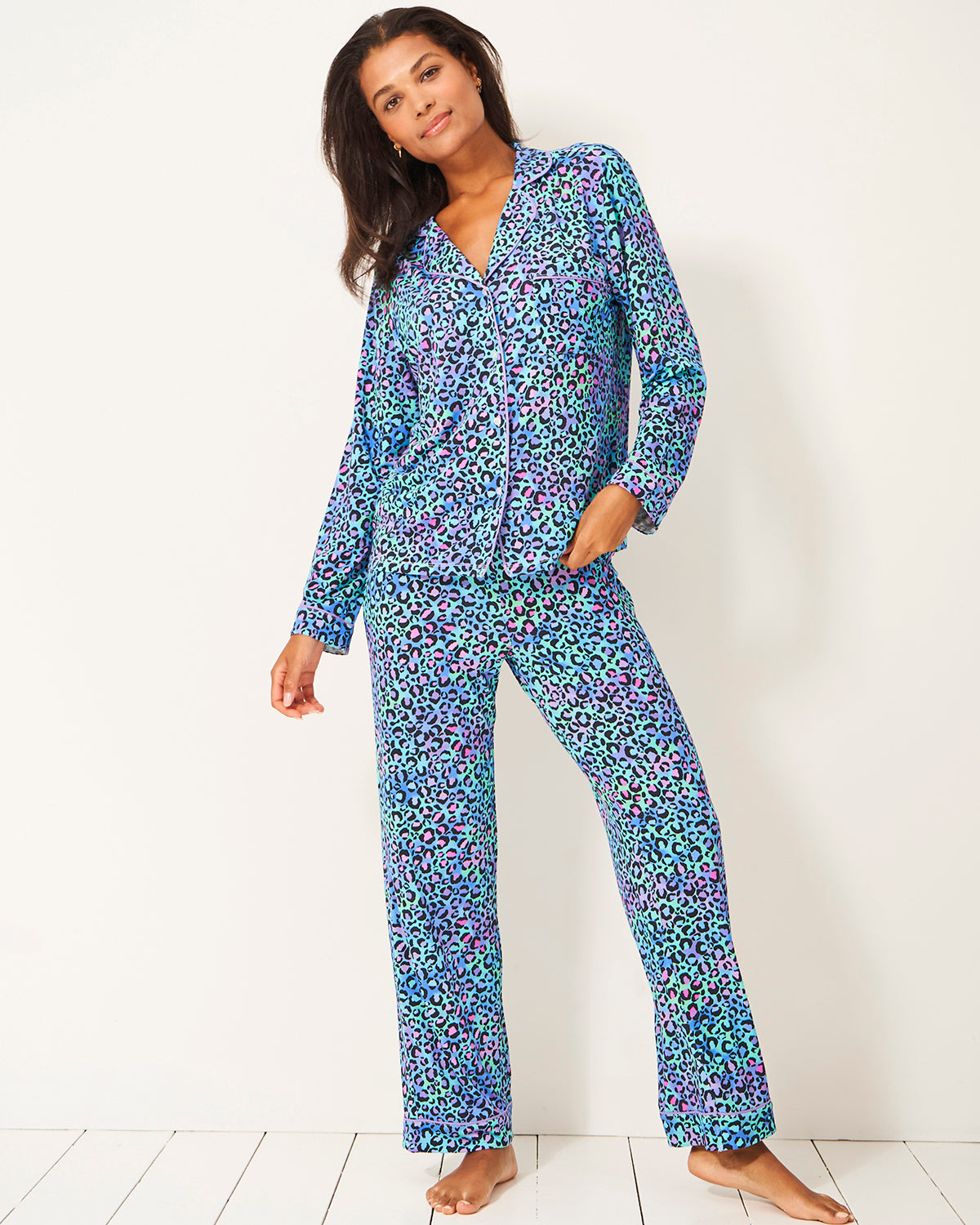 Long Pajama Set - Galaxy Leopard Charming Garment Enterprises Co