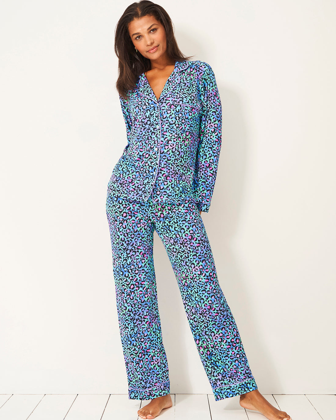 Long Pajama Set - Galaxy Leopard Charming Garment Enterprises Co