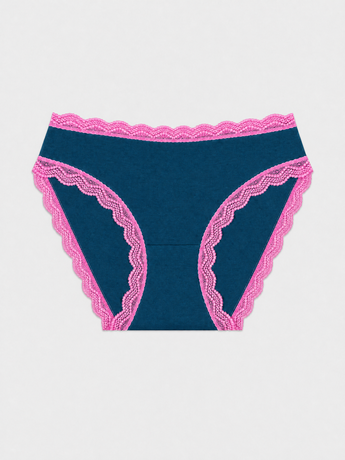 Mid Rise High Leg Brief - Midnight Neon Pink