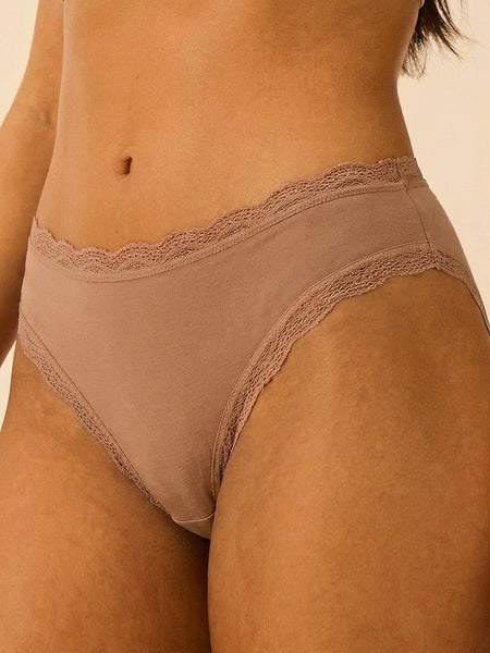 Mid Rise High Leg Brief - Latte