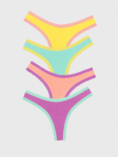 Thong Four Pack - Iridescent Pastel