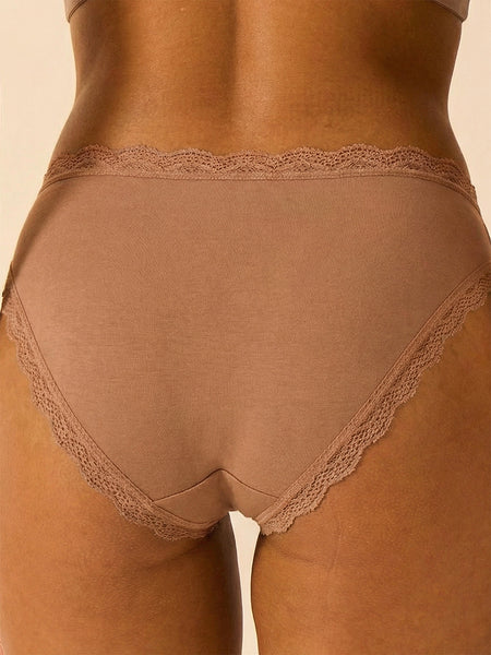 Mid Rise High Leg Brief - Latte