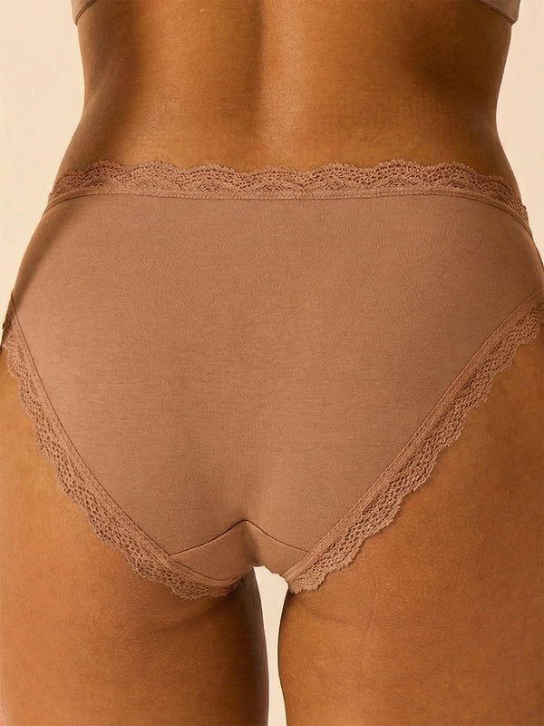 Mid Rise High Leg Brief - Latte