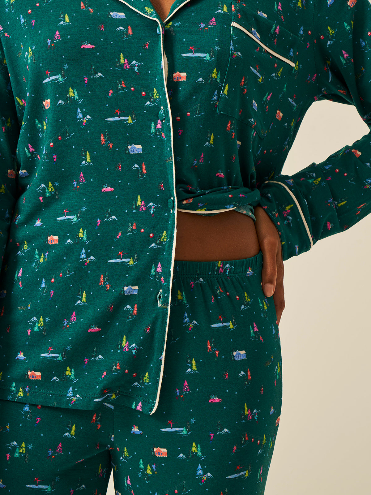 Long Pajama Set - Gone Skiing