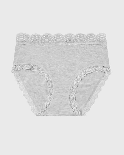 High Rise Brief - Grey Marl Stripe & Stare