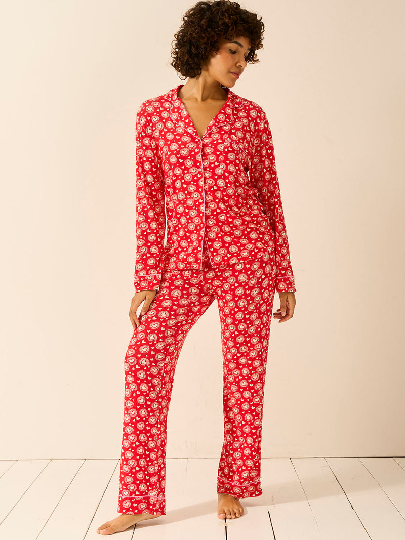 Long Pajama Set - Hearts on Fire
