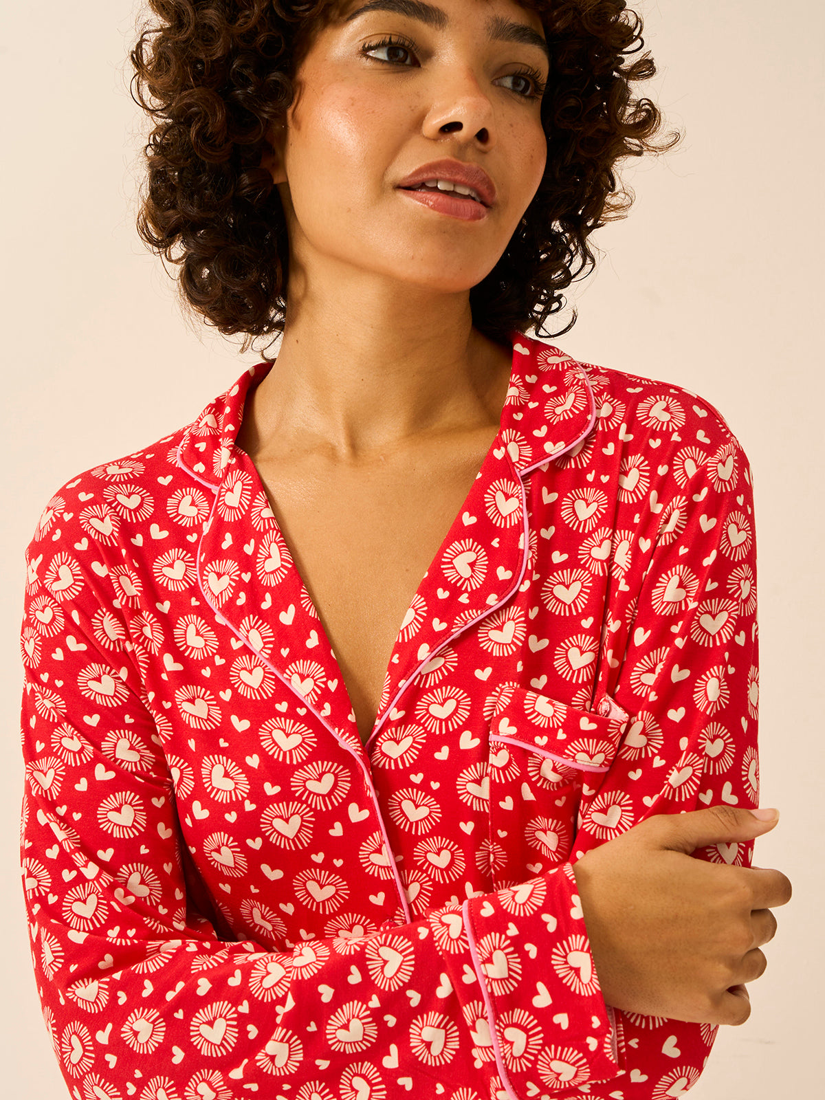 Long Pajama Set - Hearts on Fire