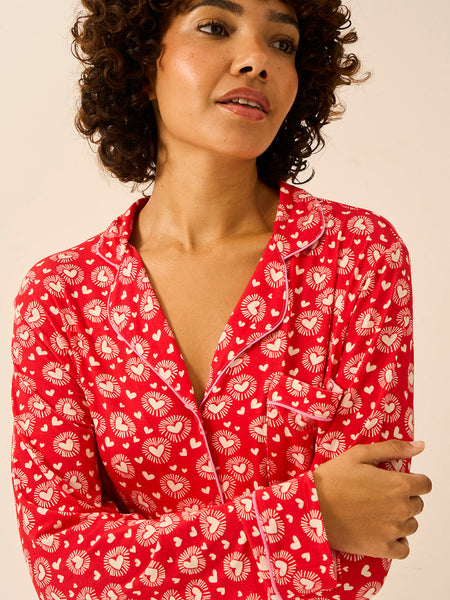 Long Pajama Set - Hearts on Fire