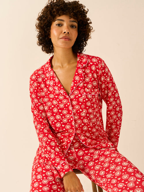 Long Pajama Set - Hearts on Fire