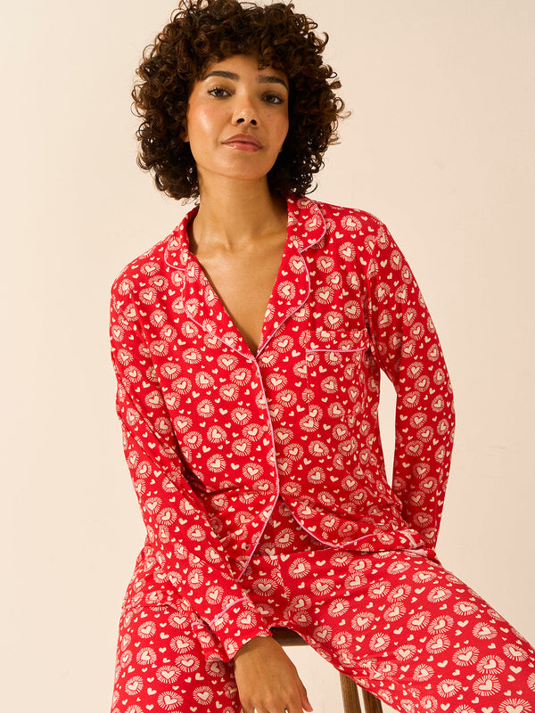 Long Pajama Set - Hearts on Fire