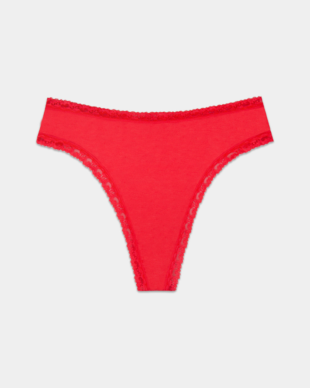 High Waisted Thong - Hibiscus Stripe & Stare