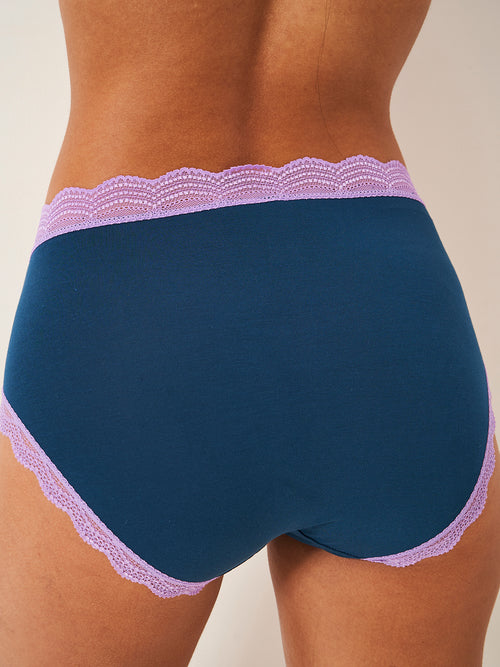 High Rise Brief - Midnight Neon Purple Stripe & Stare®