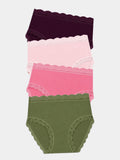 High Rise Brief Four Pack - Black Cherry & Olive