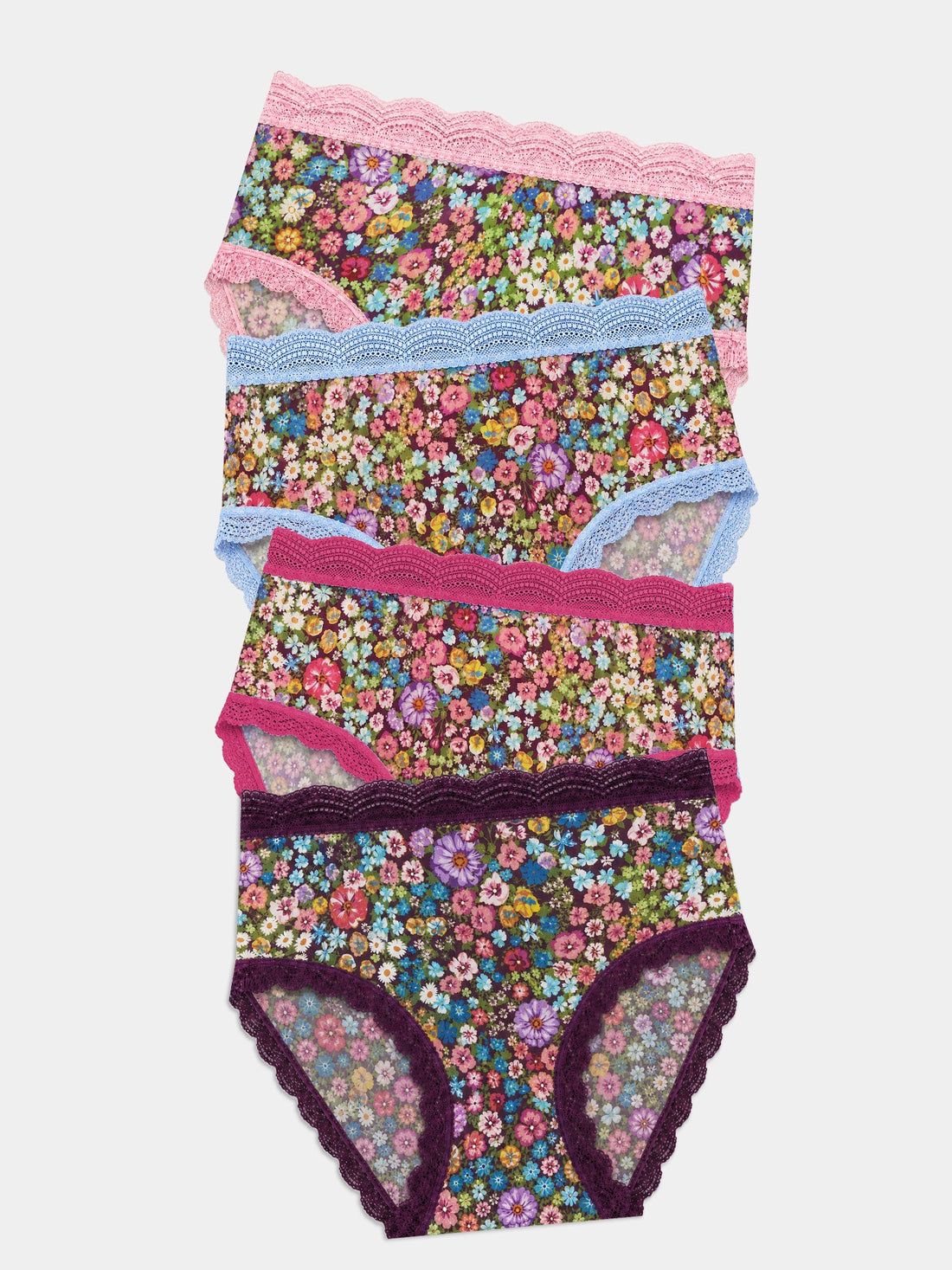 High Rise Brief Four Pack - Pansy Pop