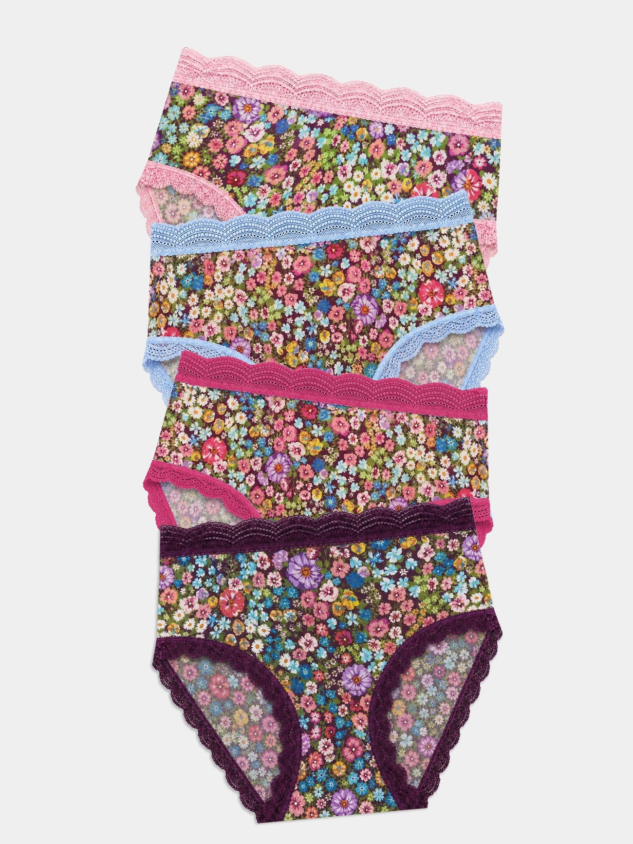 High Rise Brief Four Pack - Pansy Pop