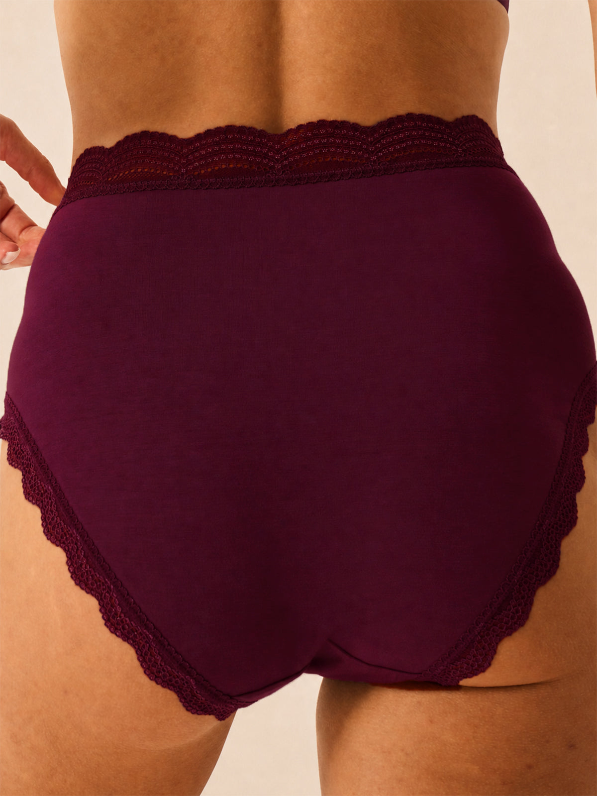 High Rise Brief Four Pack - Black Cherry & Olive
