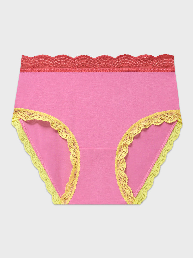 High Rise Brief - Pink Lemonade