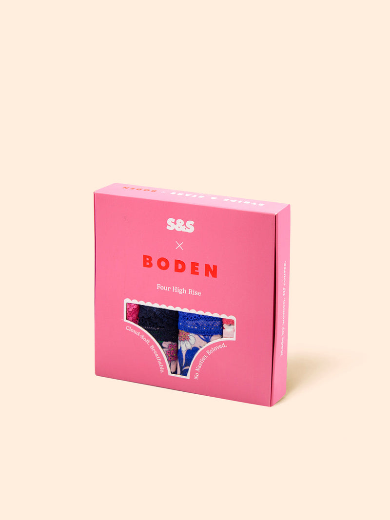 High Rise Brief Four Pack - Boden x S&S Floral